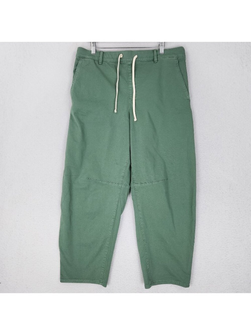 Torrid Pants Womens 0 XL Green Barrel Leg Twill Drawstring Pull On High Rise NEW